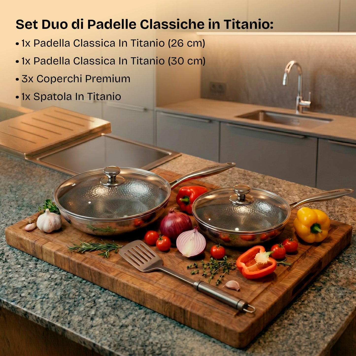 Set Duo de Poêles Classiques en Titane