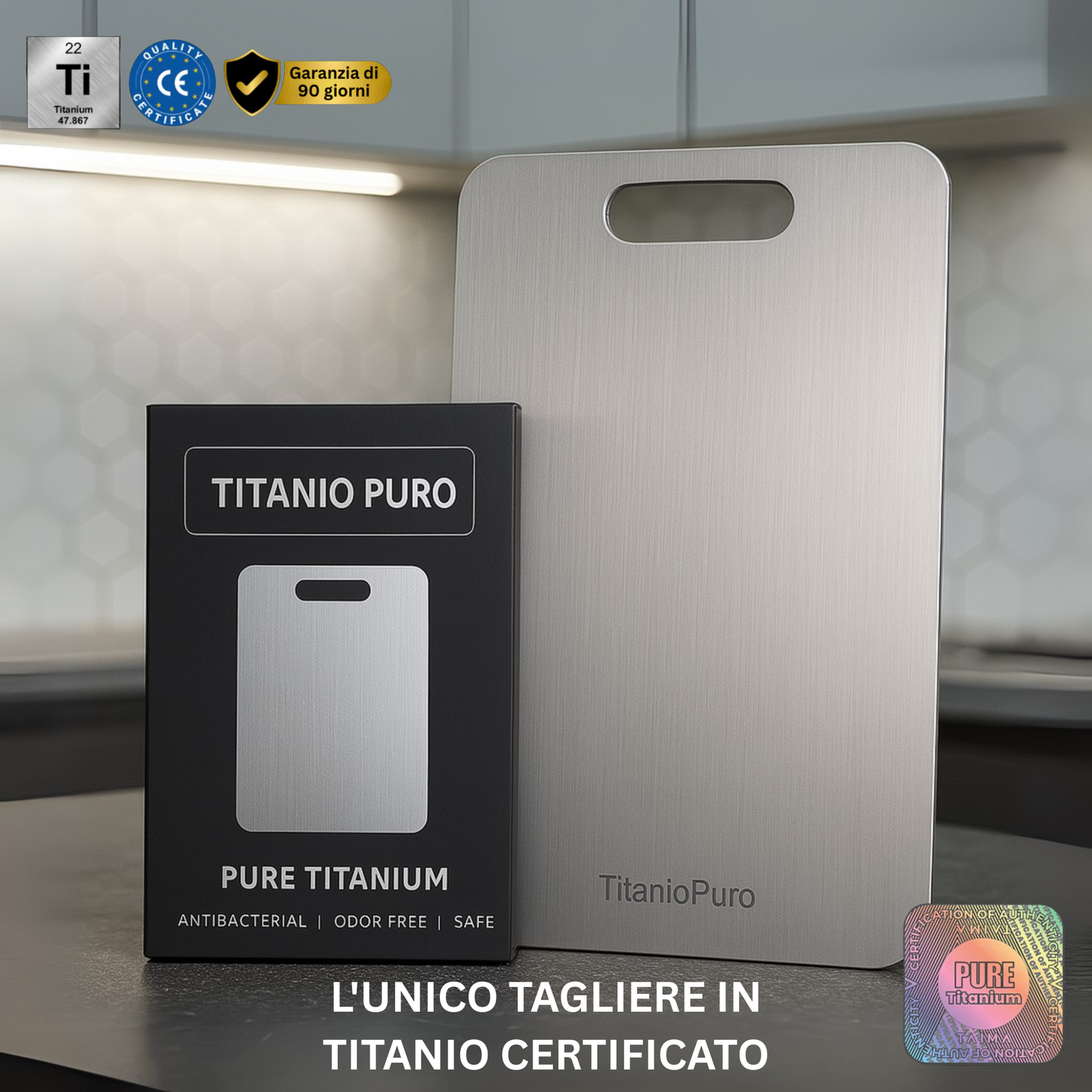 Titanio Puro - Planche à Découper en Titane